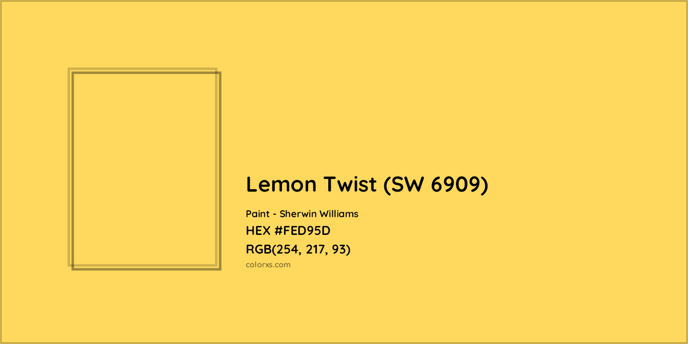 HEX #FED95D Lemon Twist (SW 6909) Paint Sherwin Williams - Color Code