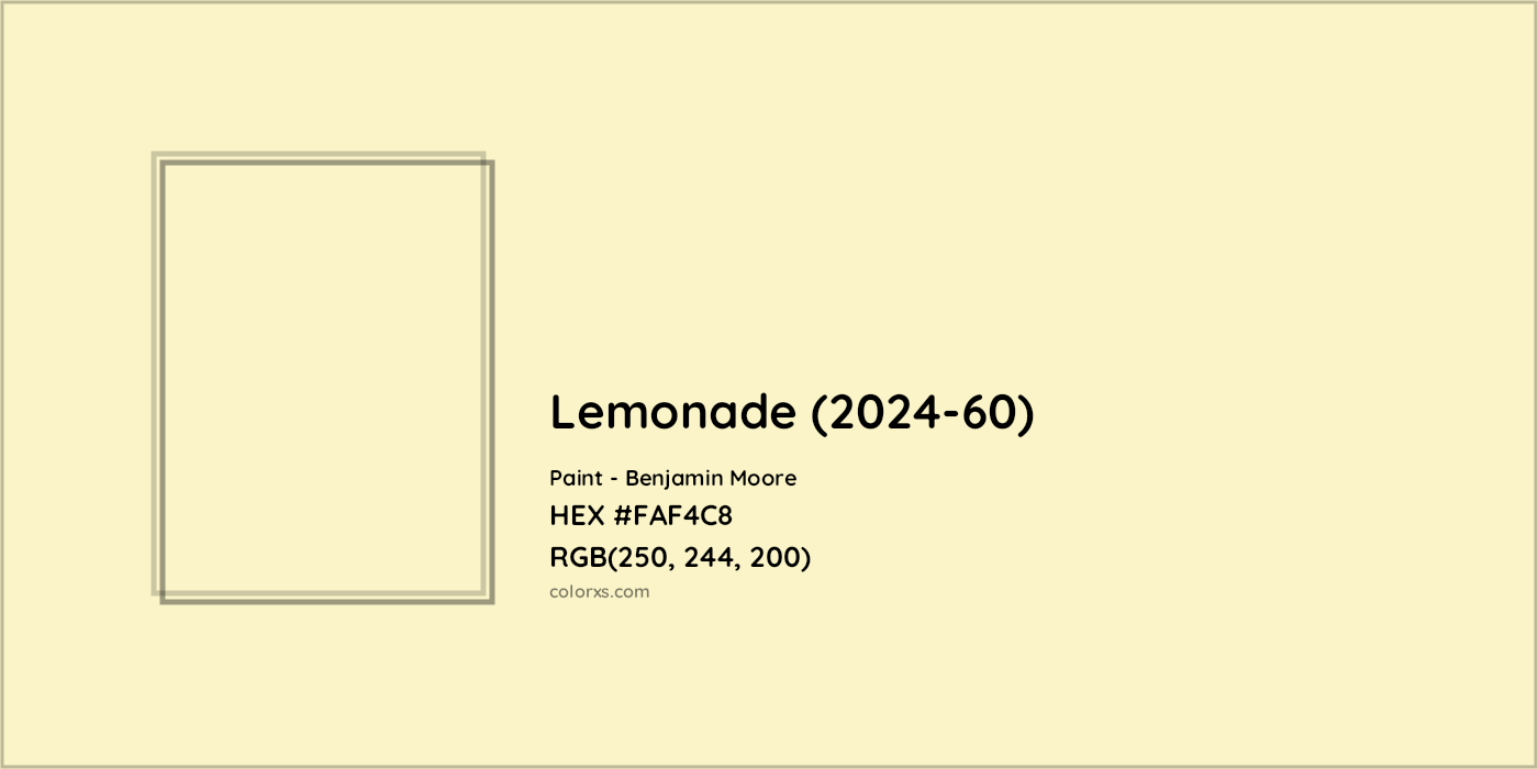 HEX #FAF4C8 Lemonade (2024-60) Paint Benjamin Moore - Color Code