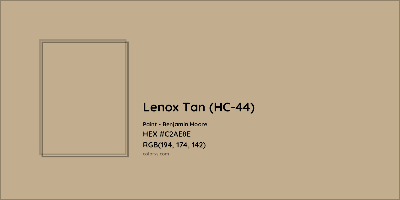 HEX #C2AE8E Lenox Tan (HC-44) Paint Benjamin Moore - Color Code