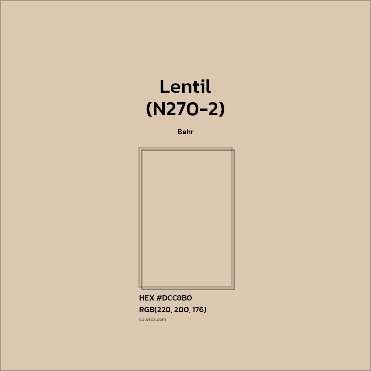 HEX #DCC8B0 Lentil (N270-2) Paint Behr - Color Code