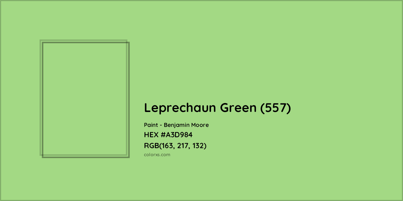 HEX #A3D984 Leprechaun Green (557) Paint Benjamin Moore - Color Code
