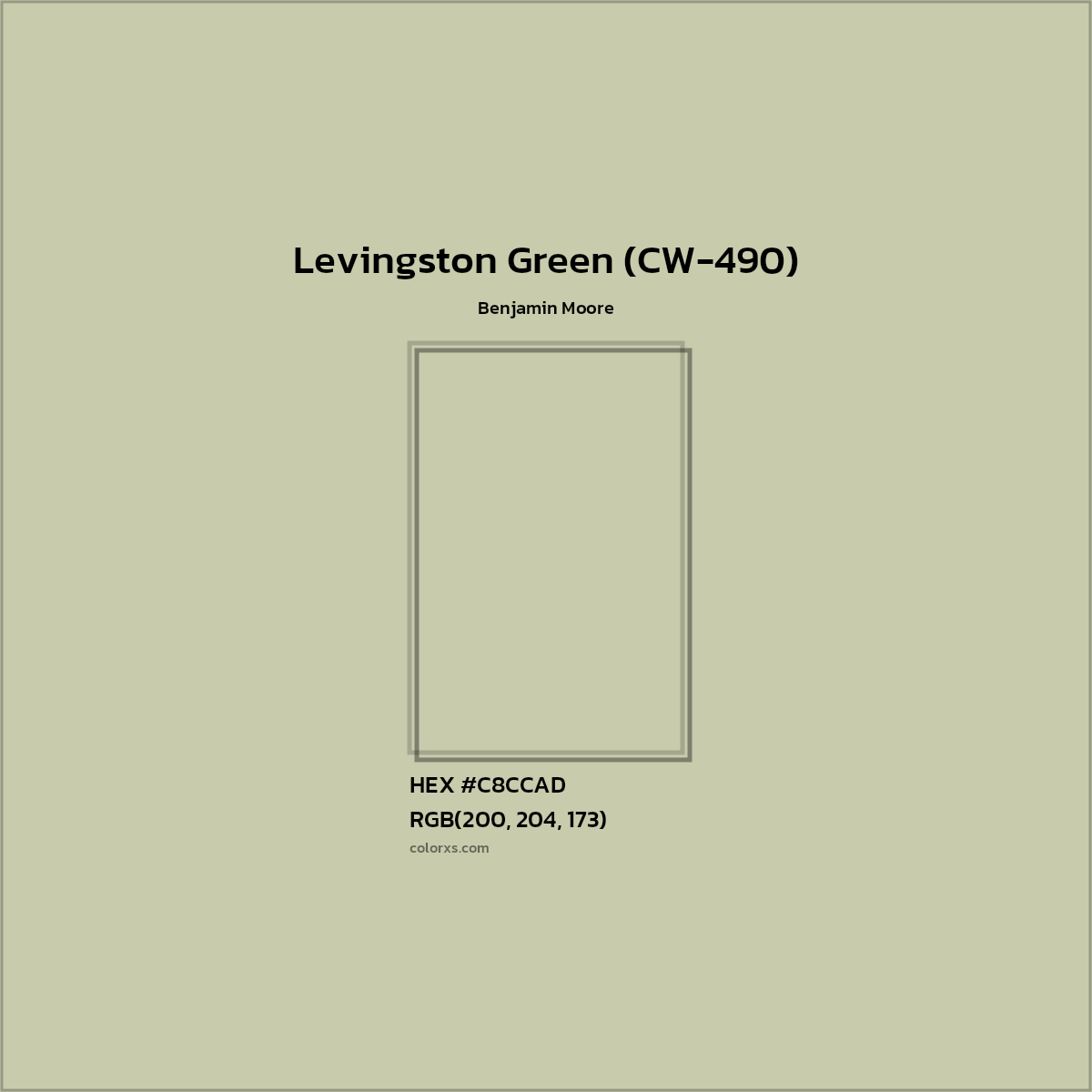 HEX #C8CCAD Levingston Green (CW-490) Paint Benjamin Moore - Color Code