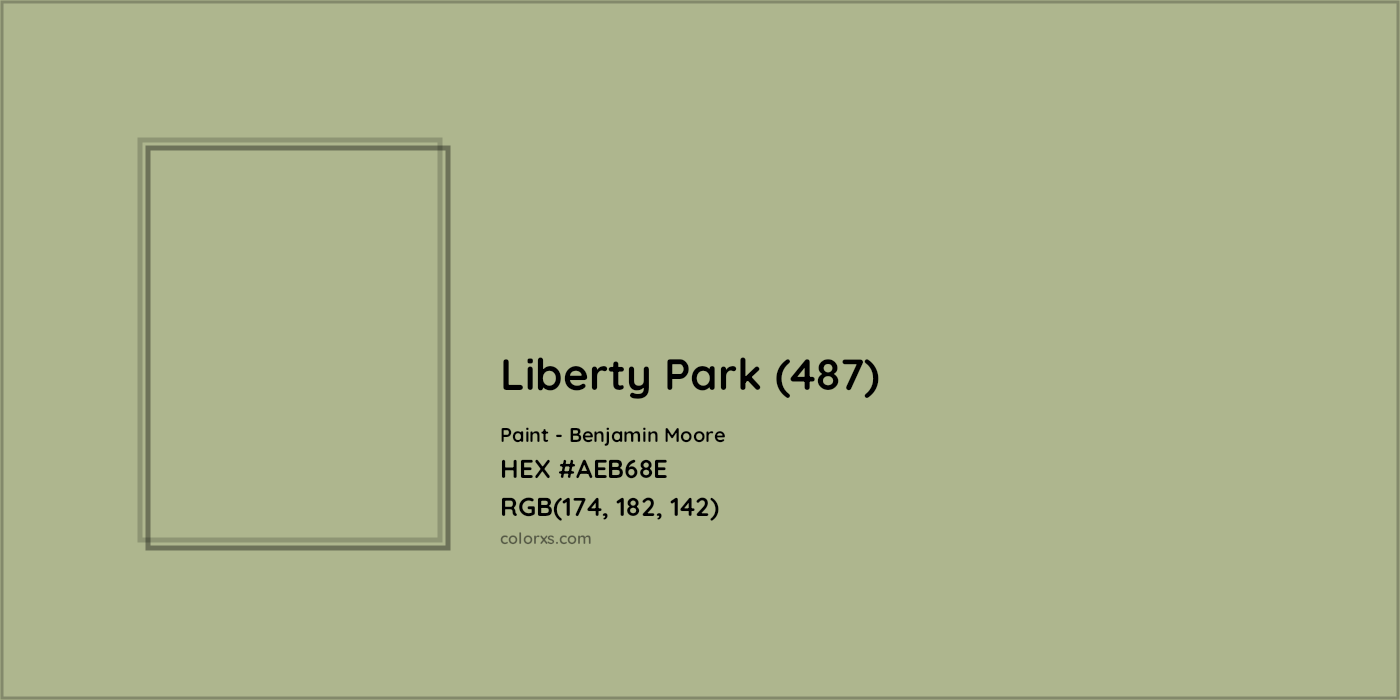 HEX #AEB68E Liberty Park (487) Paint Benjamin Moore - Color Code