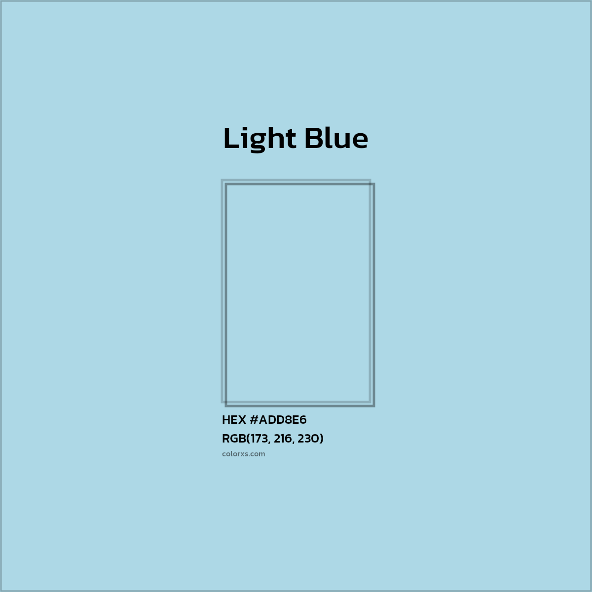 HEX #ADD8E6 Light Blue Color - Color Code