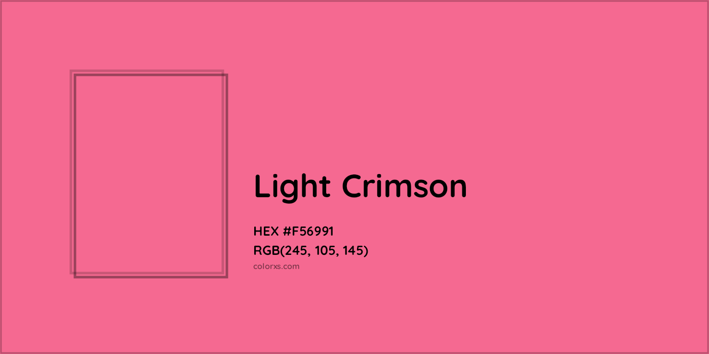 HEX #F56991 Light Crimson Color - Color Code