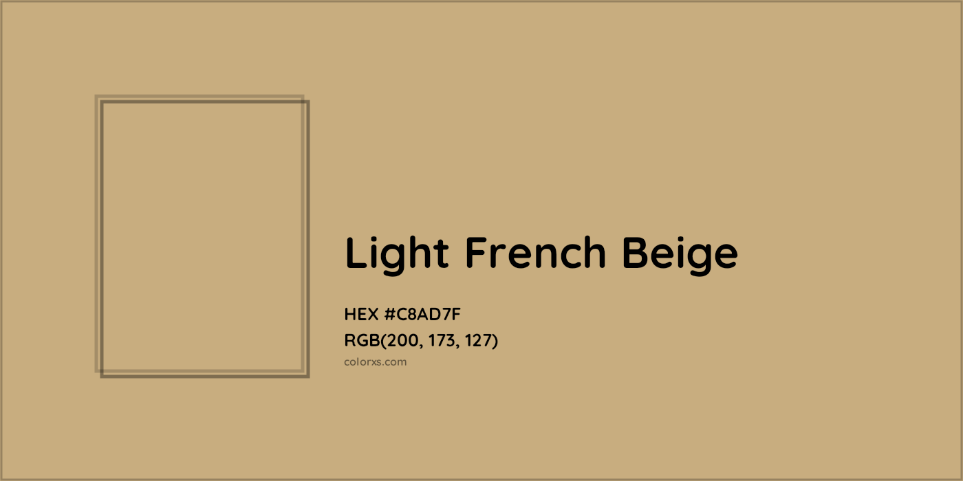 HEX #C8AD7F Light French Beige Color - Color Code