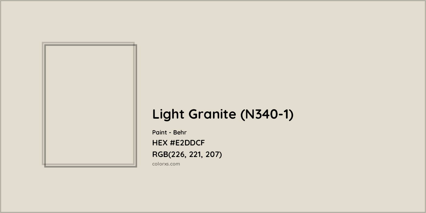 HEX #E2DDCF Light Granite (N340-1) Paint Behr - Color Code