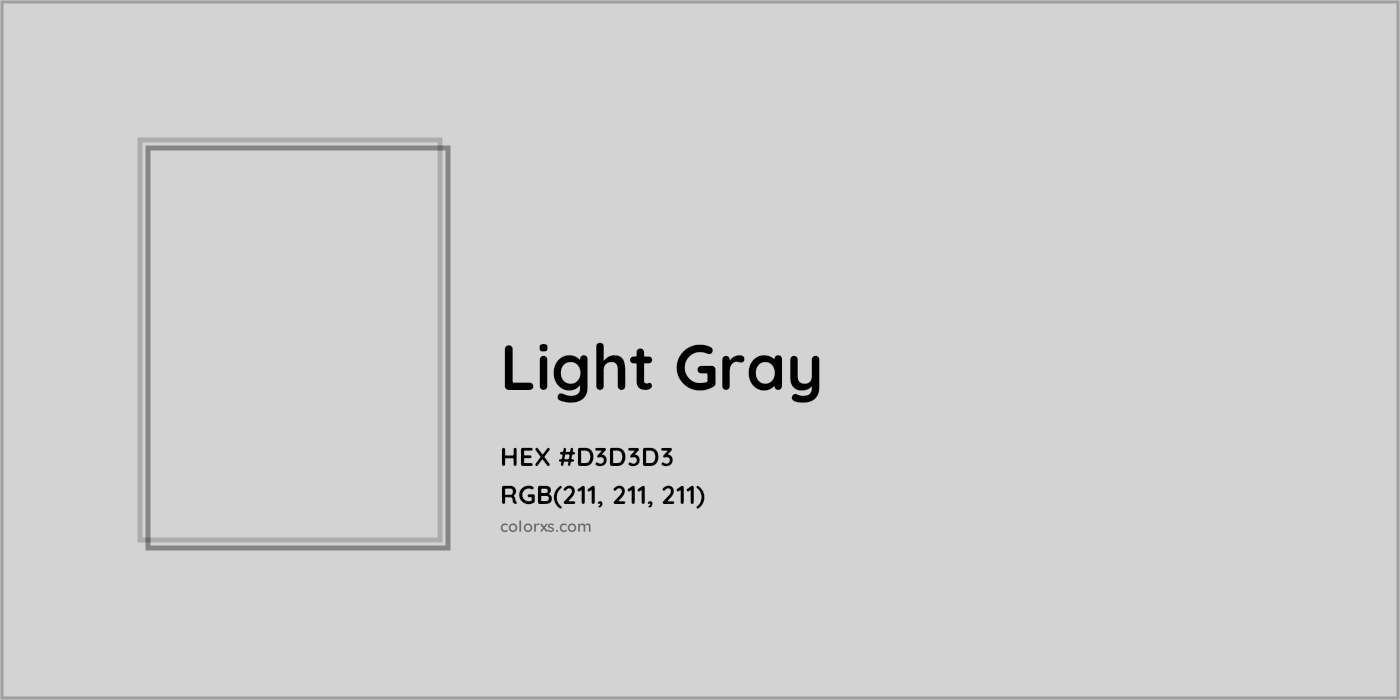 HEX #D3D3D3 Light Gray Color - Color Code