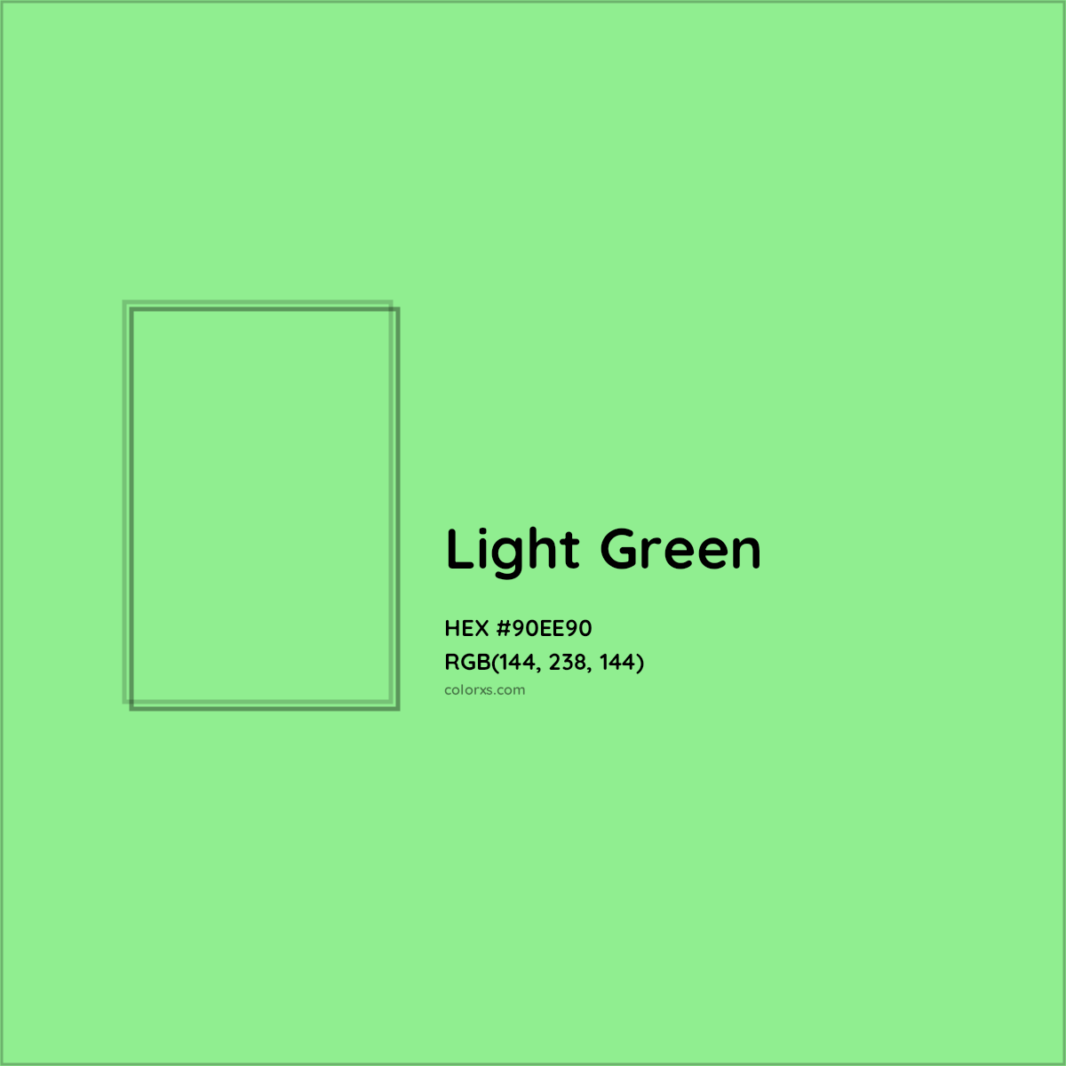HEX #90EE90 Light Green Color - Color Code