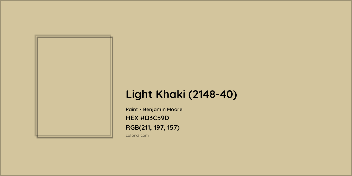 HEX #D3C59D Light Khaki (2148-40) Paint Benjamin Moore - Color Code