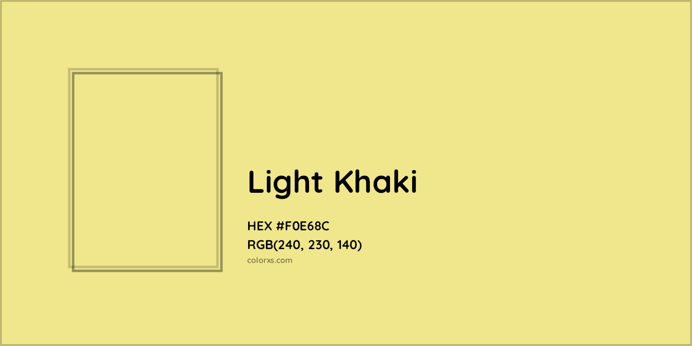 HEX #F0E68C Light Khaki Color - Color Code