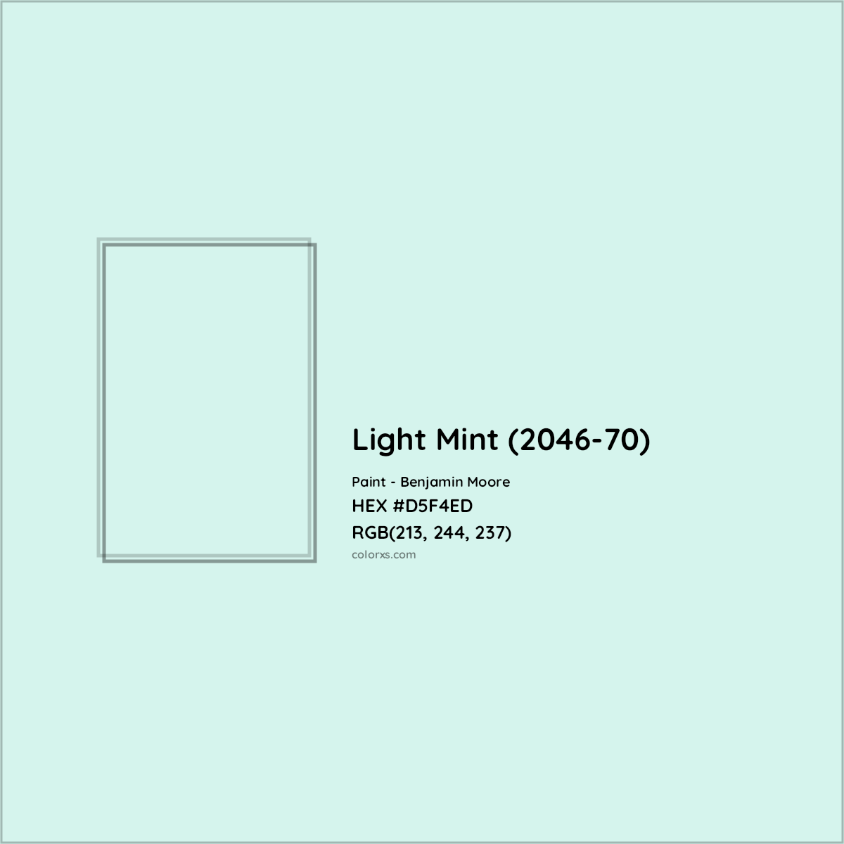 HEX #D5F4ED Light Mint (2046-70) Paint Benjamin Moore - Color Code