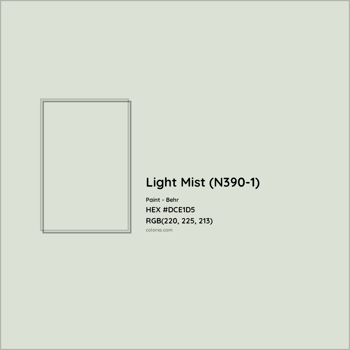 HEX #DCE1D5 Light Mist (N390-1) Paint Behr - Color Code