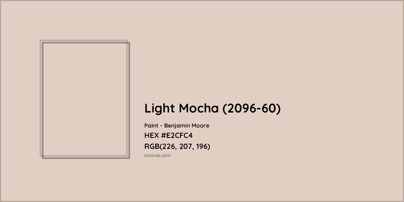 HEX #E2CFC4 Light Mocha (2096-60) Paint Benjamin Moore - Color Code