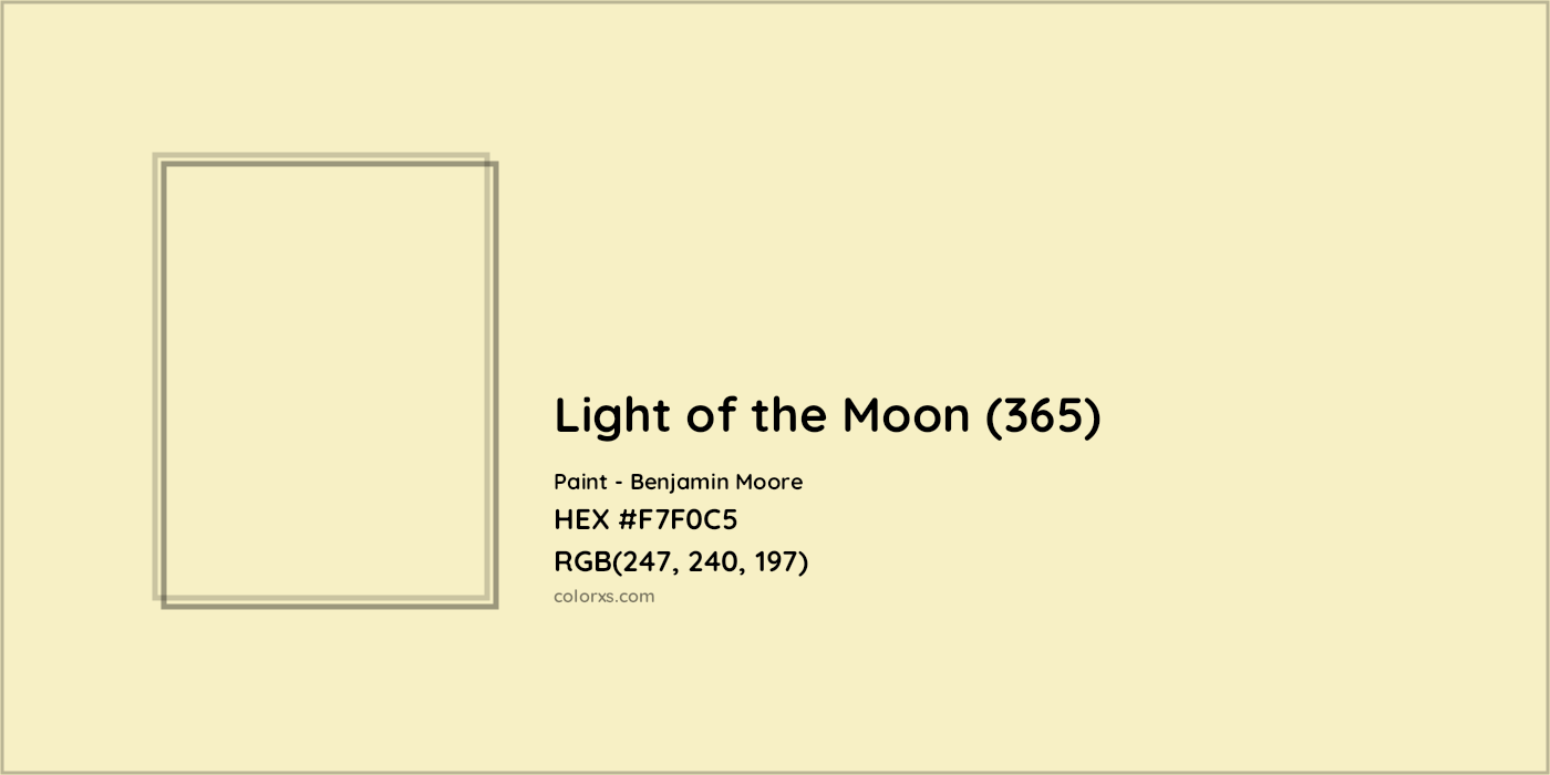 HEX #F7F0C5 Light of the Moon (365) Paint Benjamin Moore - Color Code