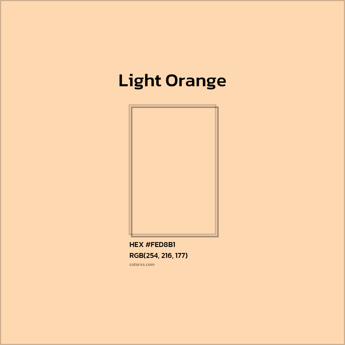 HEX #FED8B1 Light Orange Color - Color Code