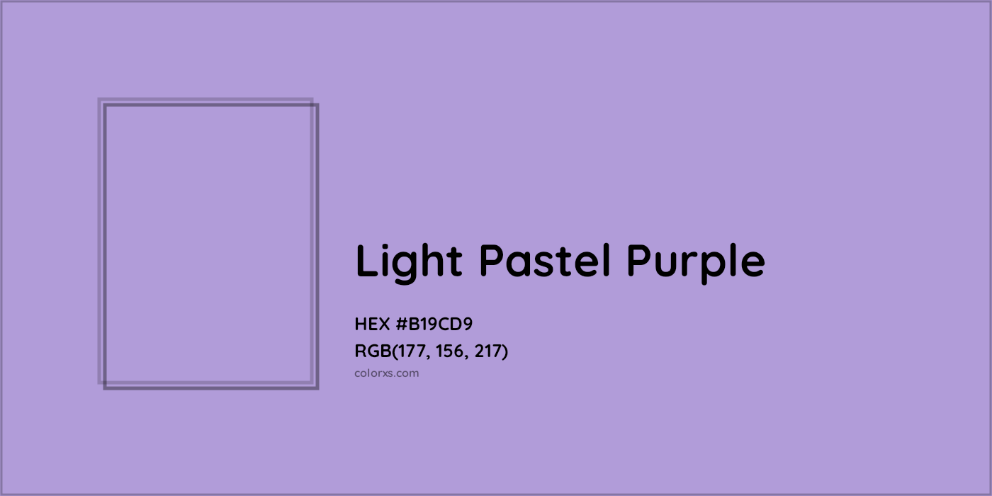 HEX #B19CD9 Light Pastel Purple Color - Color Code