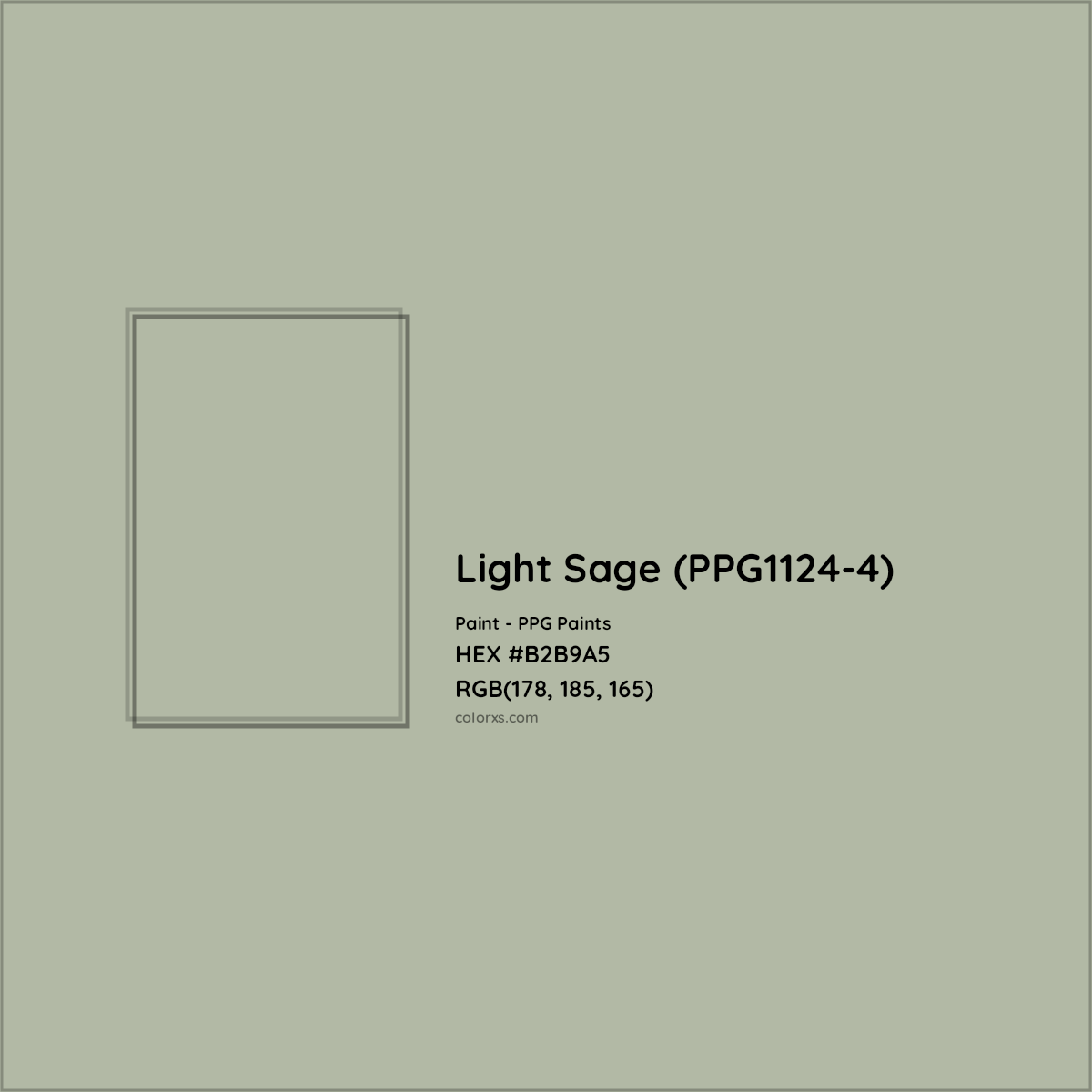 HEX #B2B9A5 Light Sage (PPG1124-4) Paint PPG Paints - Color Code
