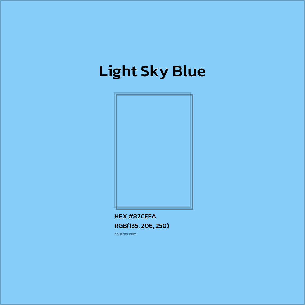 HEX #87CEFA Light Sky Blue Color - Color Code