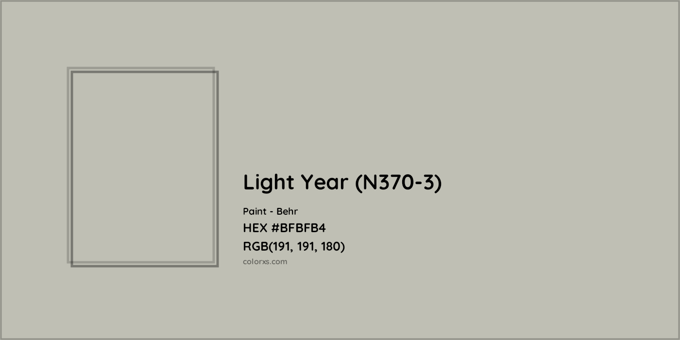HEX #BFBFB4 Light Year (N370-3) Paint Behr - Color Code