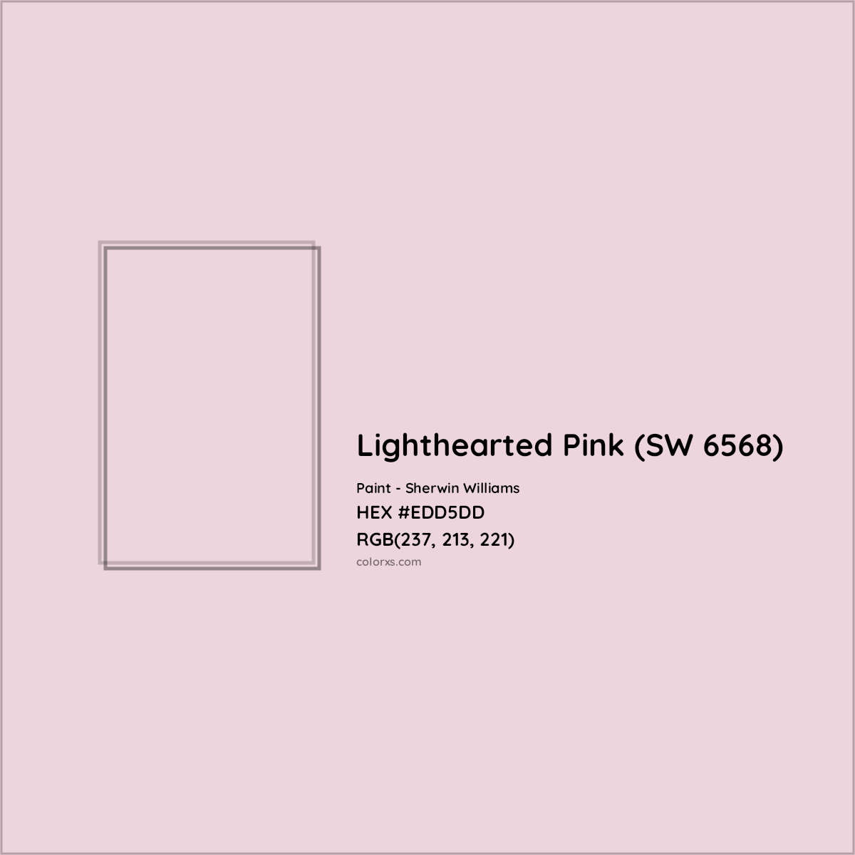 HEX #EDD5DD Lighthearted Pink (SW 6568) Paint Sherwin Williams - Color Code