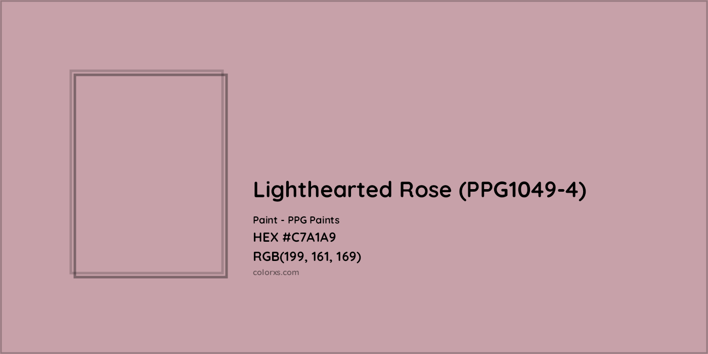 HEX #C7A1A9 Lighthearted Rose (PPG1049-4) Paint PPG Paints - Color Code