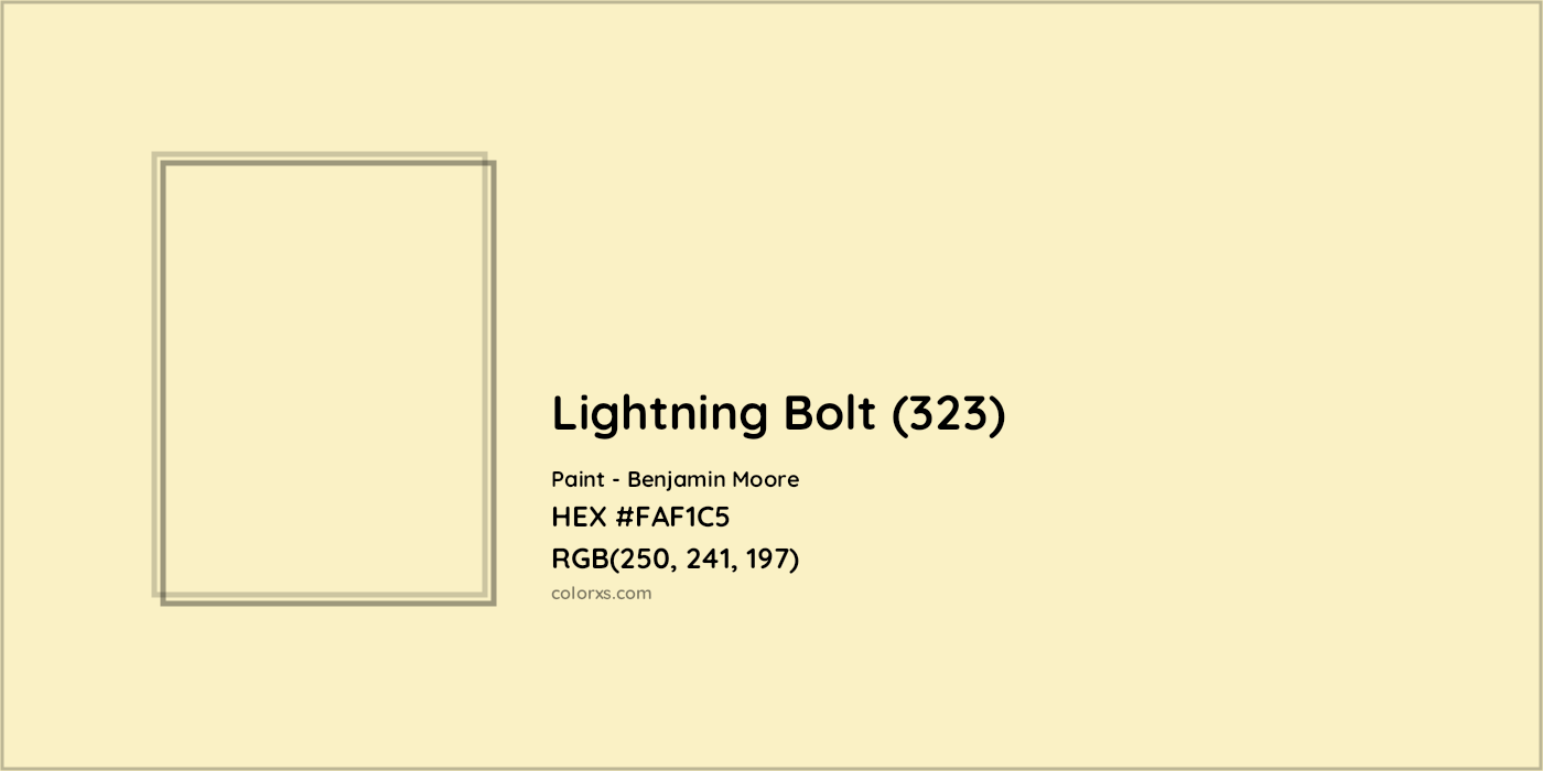 HEX #FAF1C5 Lightning Bolt (323) Paint Benjamin Moore - Color Code