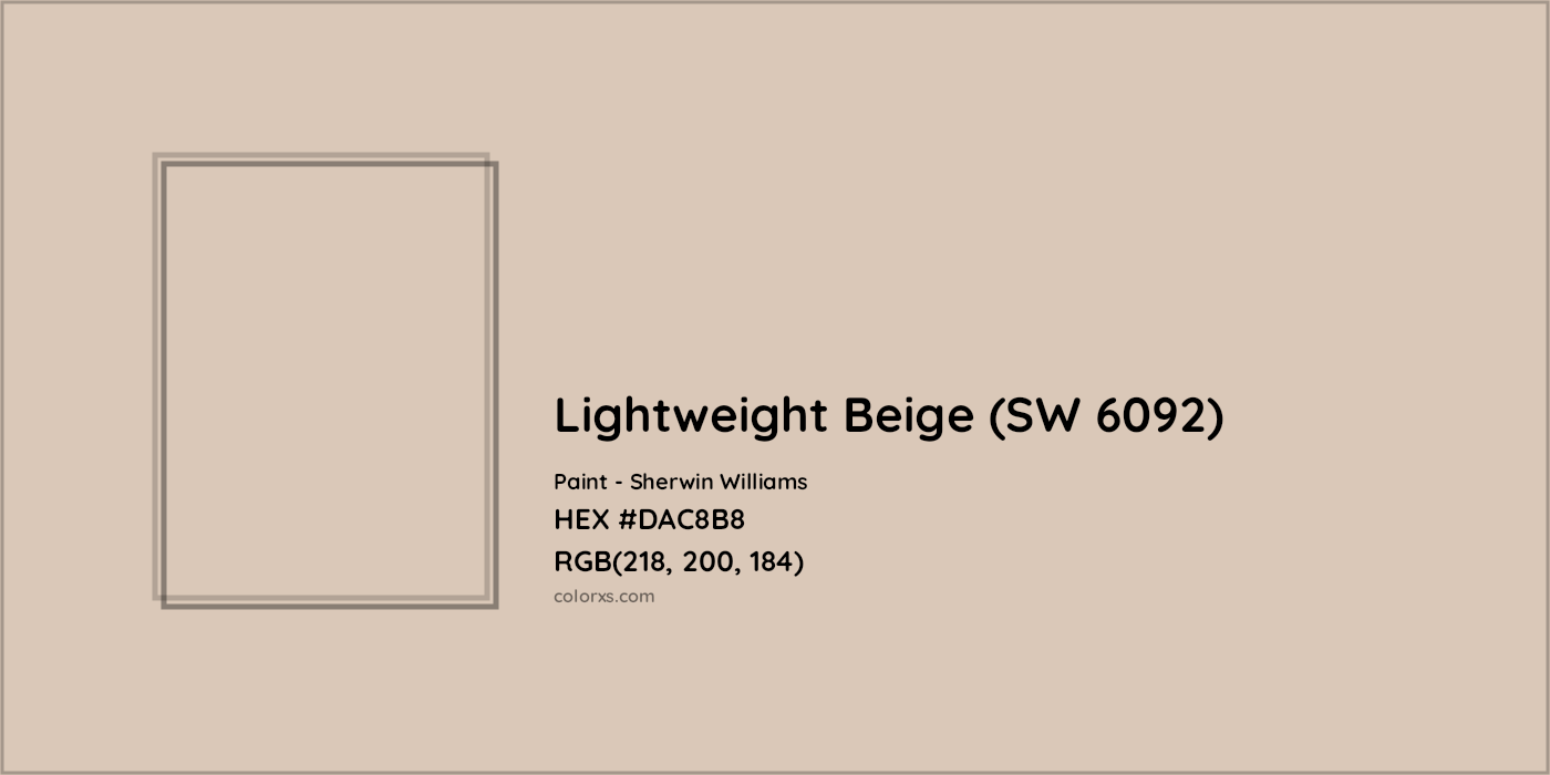 HEX #DAC8B8 Lightweight Beige (SW 6092) Paint Sherwin Williams - Color Code