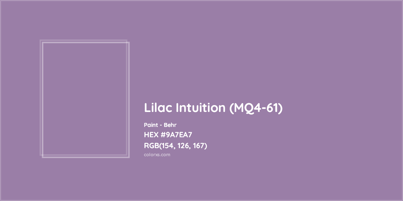 HEX #9A7EA7 Lilac Intuition (MQ4-61) Paint Behr - Color Code