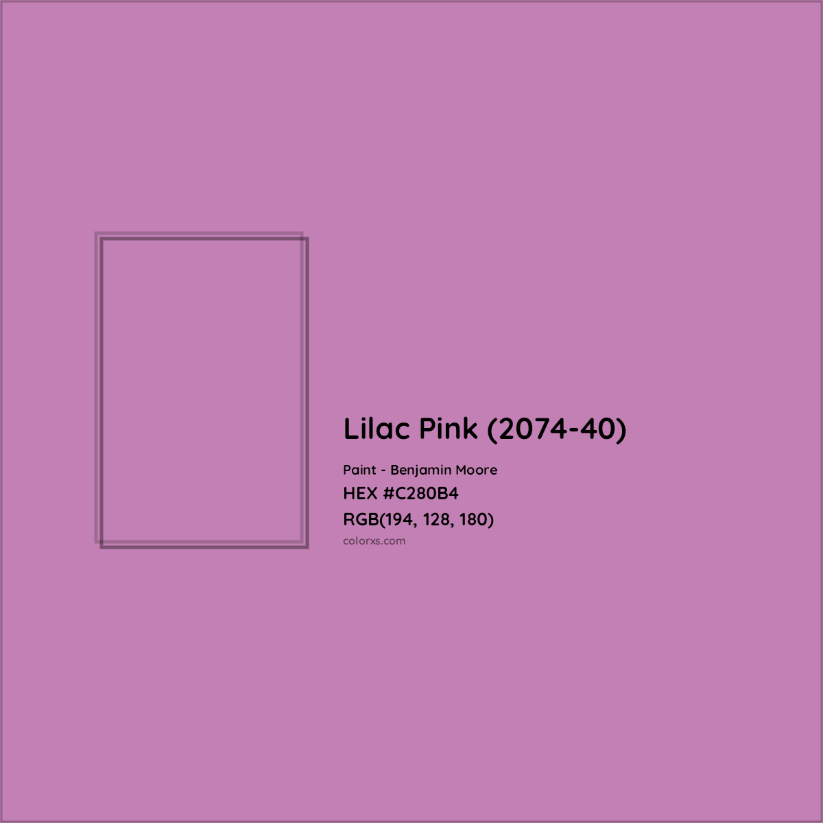 HEX #C280B4 Lilac Pink (2074-40) Paint Benjamin Moore - Color Code