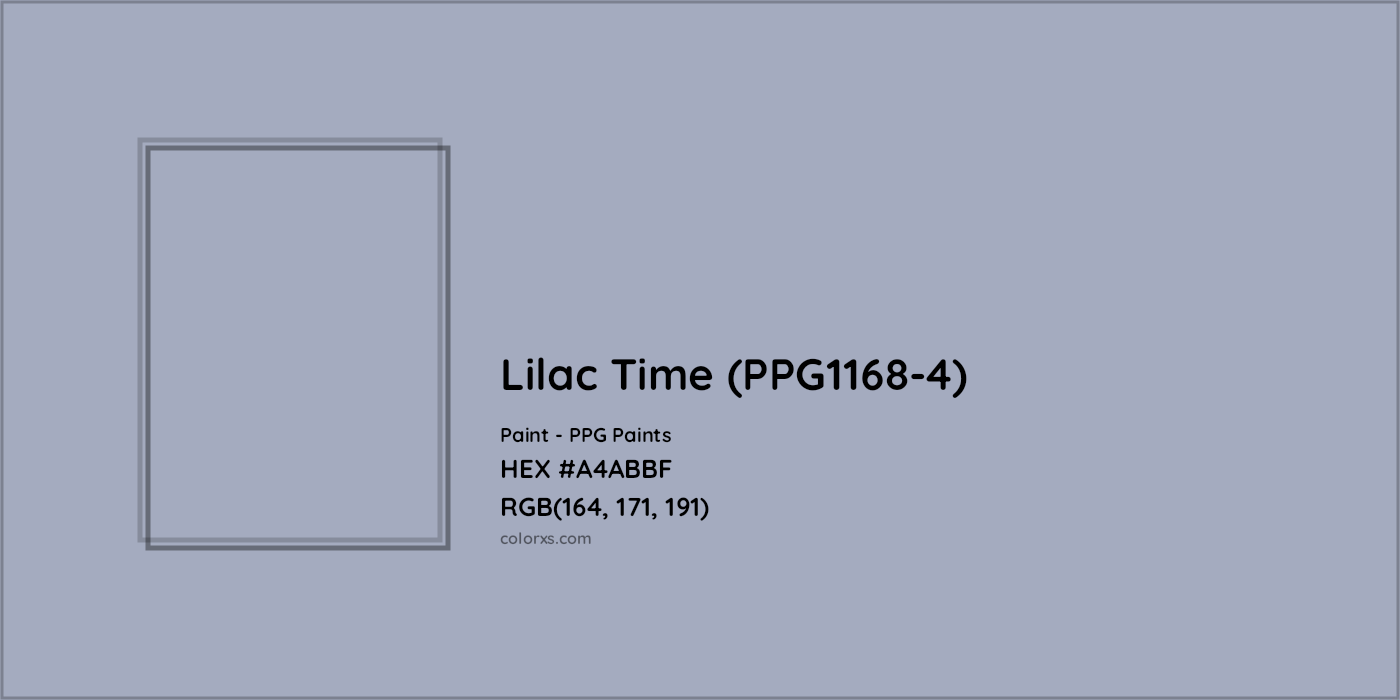 HEX #A4ABBF Lilac Time (PPG1168-4) Paint PPG Paints - Color Code