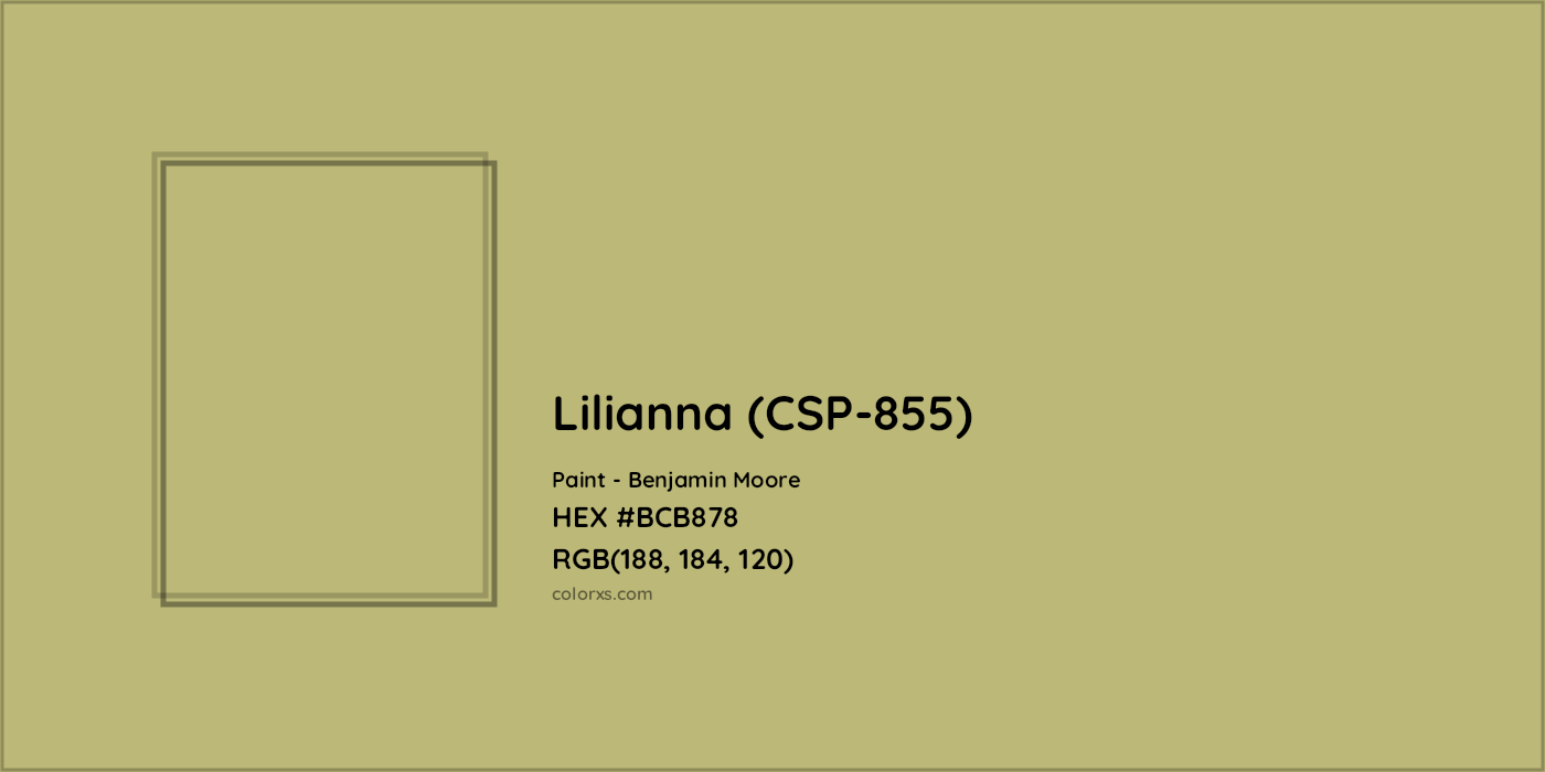 HEX #BCB878 Lilianna (CSP-855) Paint Benjamin Moore - Color Code