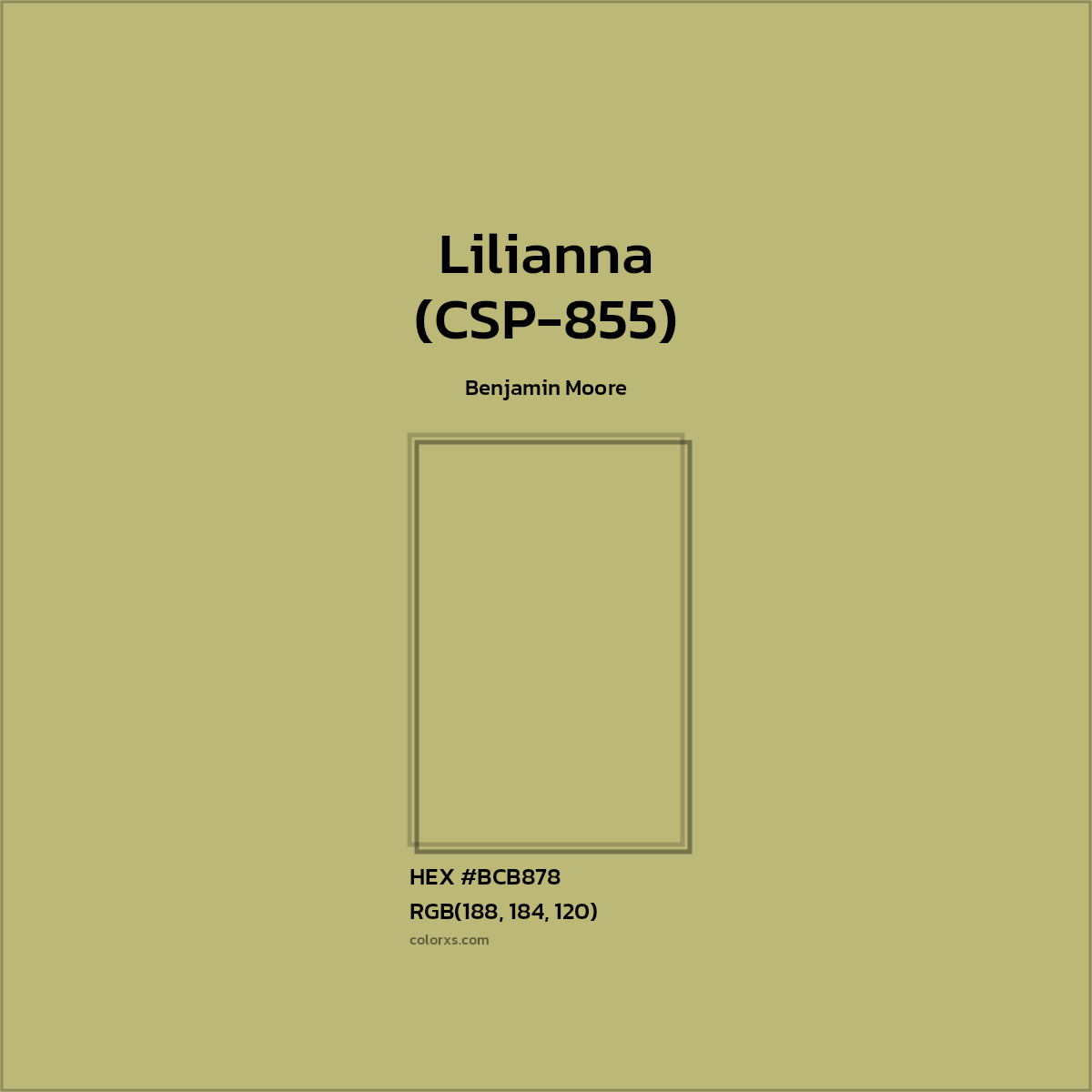 HEX #BCB878 Lilianna (CSP-855) Paint Benjamin Moore - Color Code