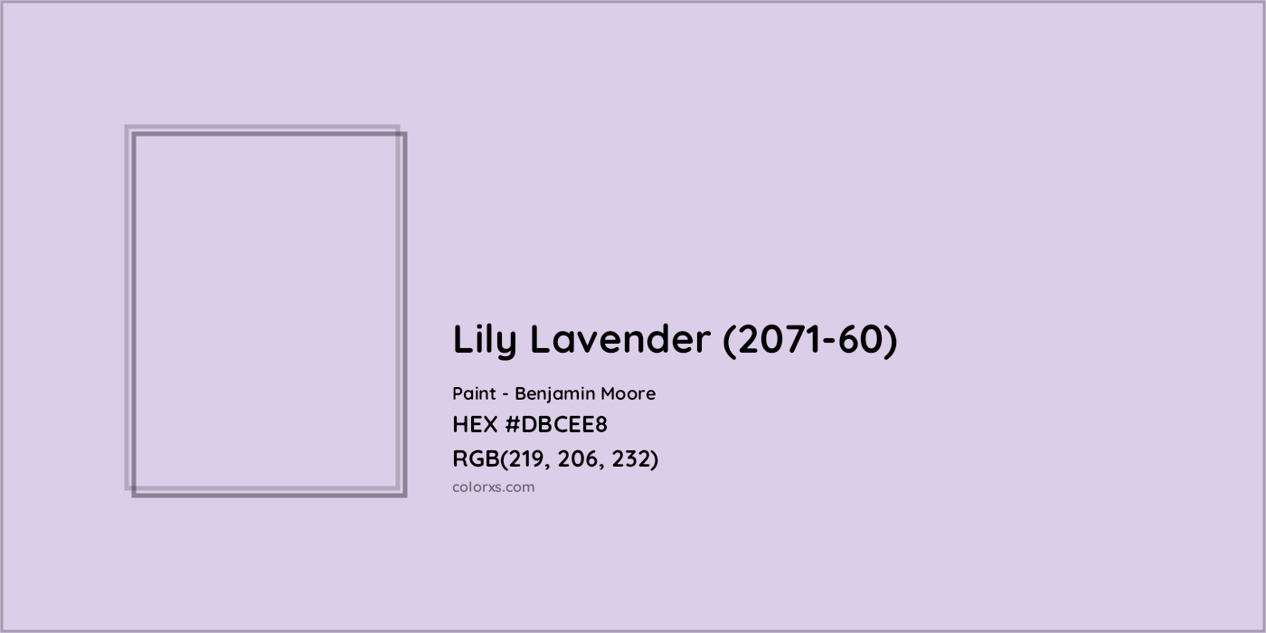 HEX #DBCEE8 Lily Lavender (2071-60) Paint Benjamin Moore - Color Code