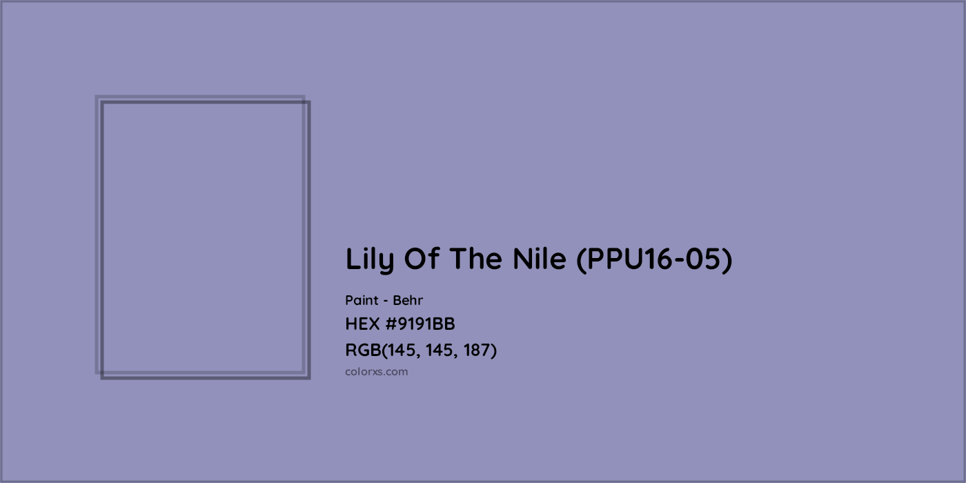 HEX #9191BB Lily Of The Nile (PPU16-05) Paint Behr - Color Code
