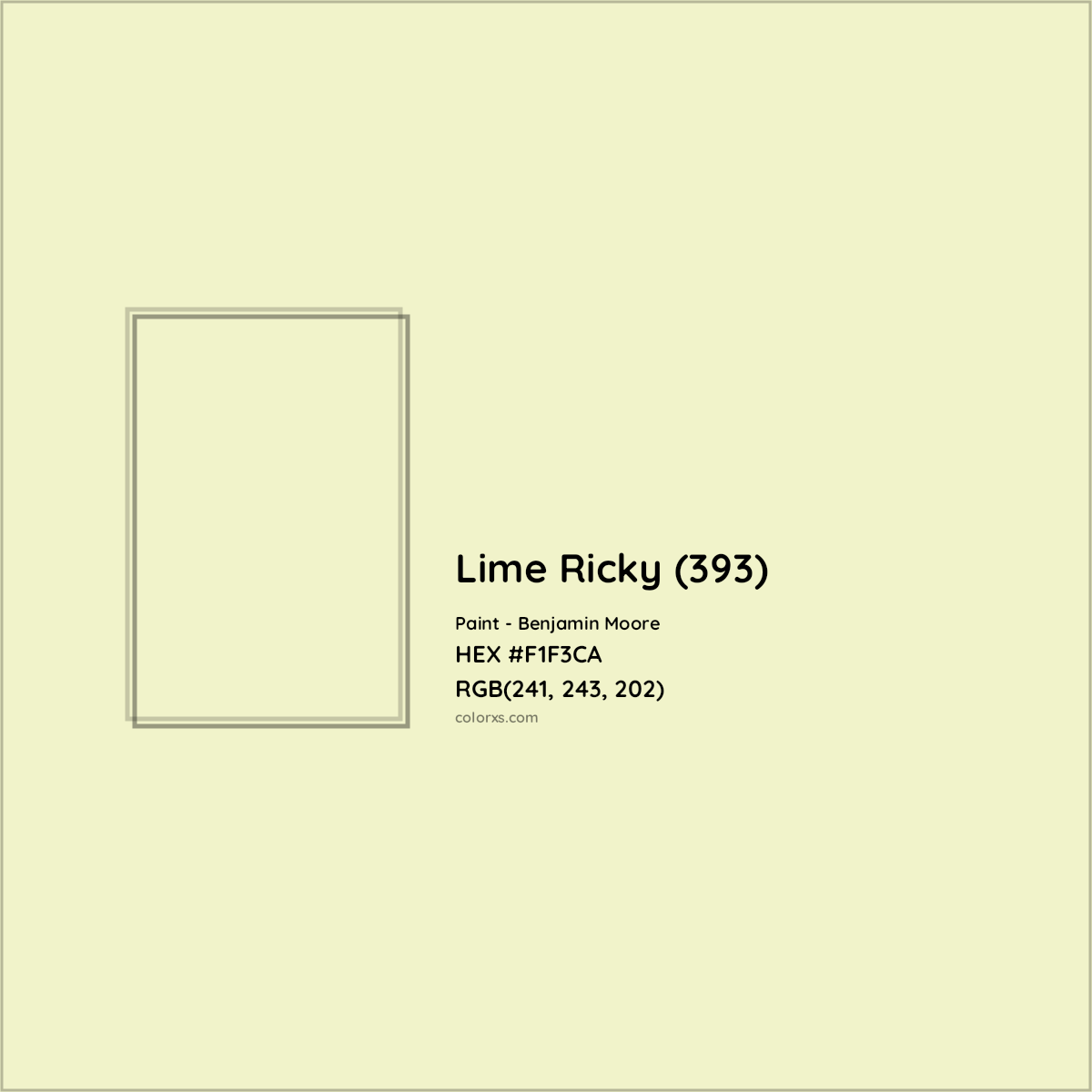 HEX #F1F3CA Lime Ricky (393) Paint Benjamin Moore - Color Code