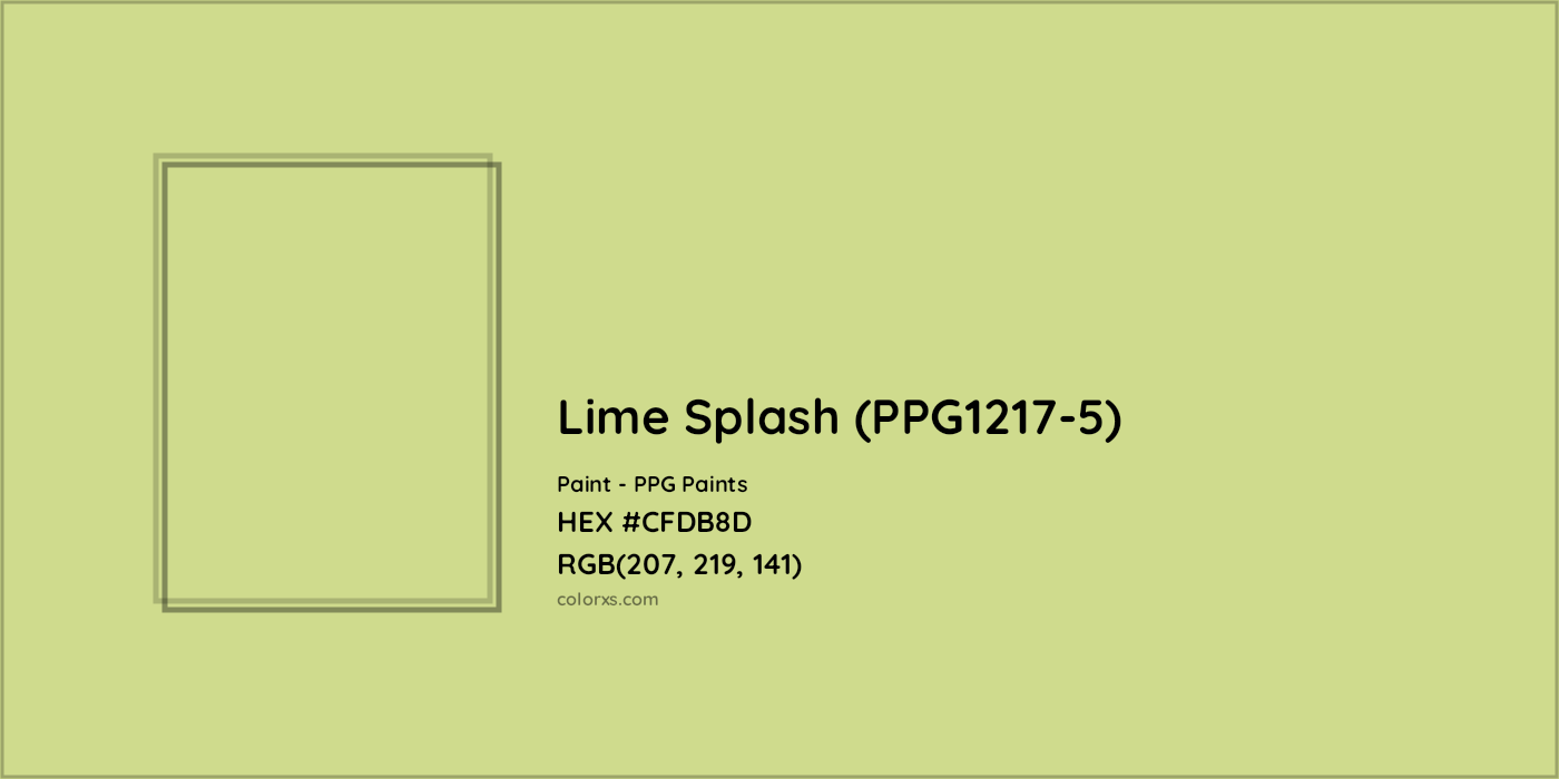 HEX #CFDB8D Lime Splash (PPG1217-5) Paint PPG Paints - Color Code