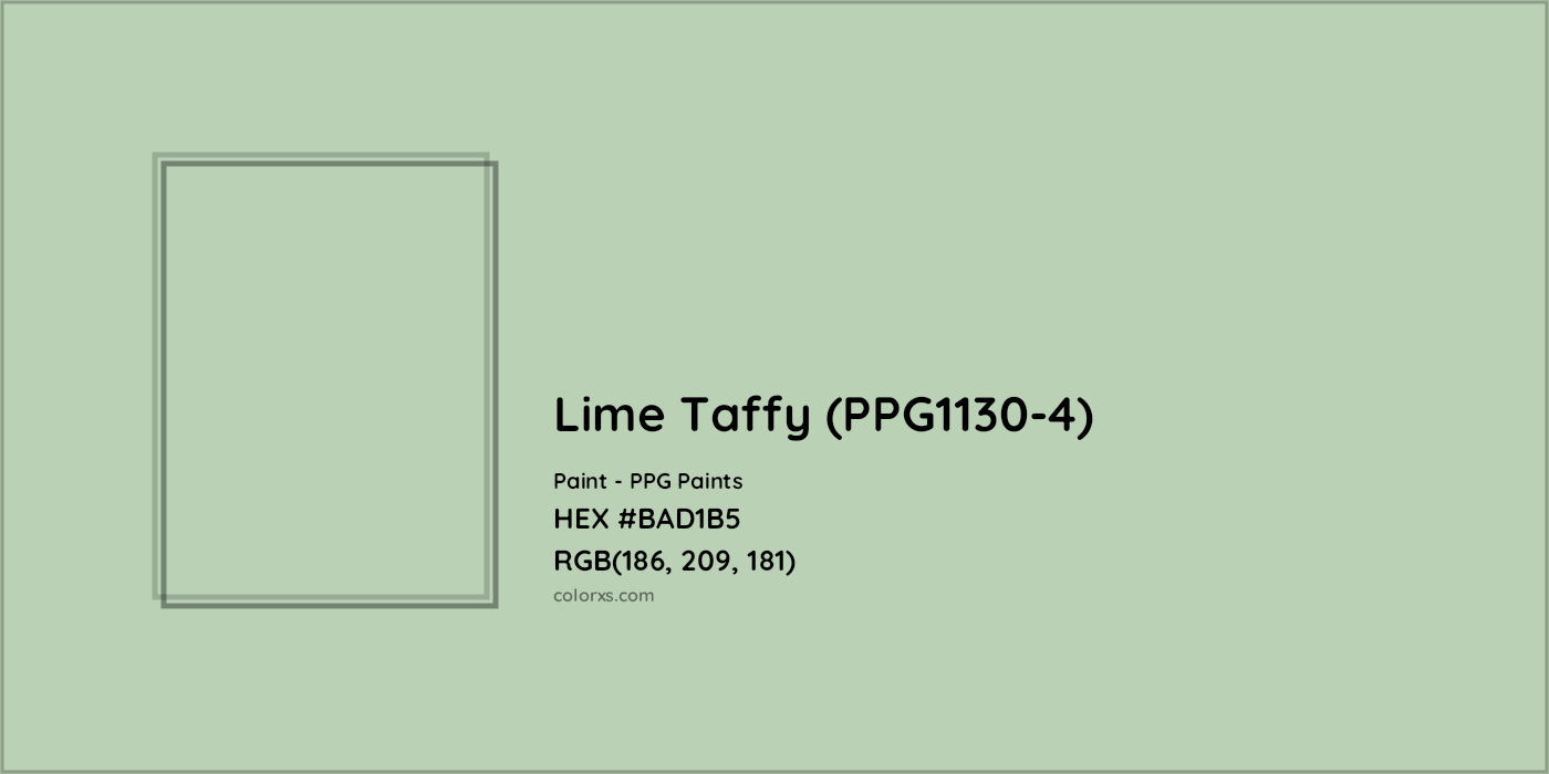 HEX #BAD1B5 Lime Taffy (PPG1130-4) Paint PPG Paints - Color Code