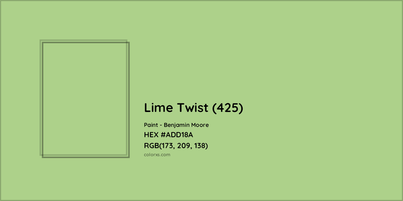 HEX #ADD18A Lime Twist (425) Paint Benjamin Moore - Color Code