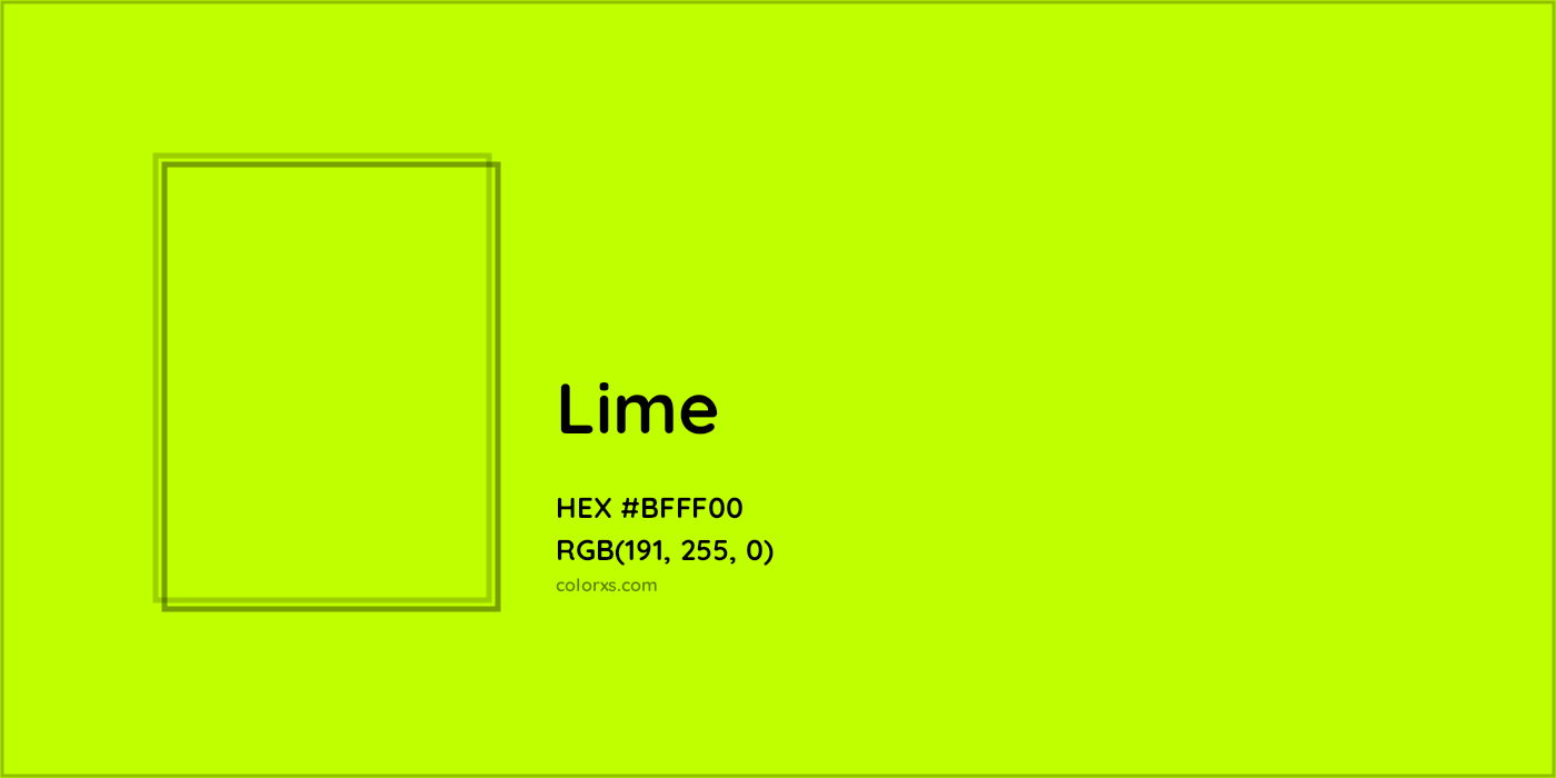HEX #BFFF00 Lime Color - Color Code