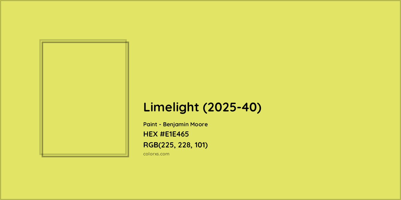 HEX #E1E465 Limelight (2025-40) Paint Benjamin Moore - Color Code