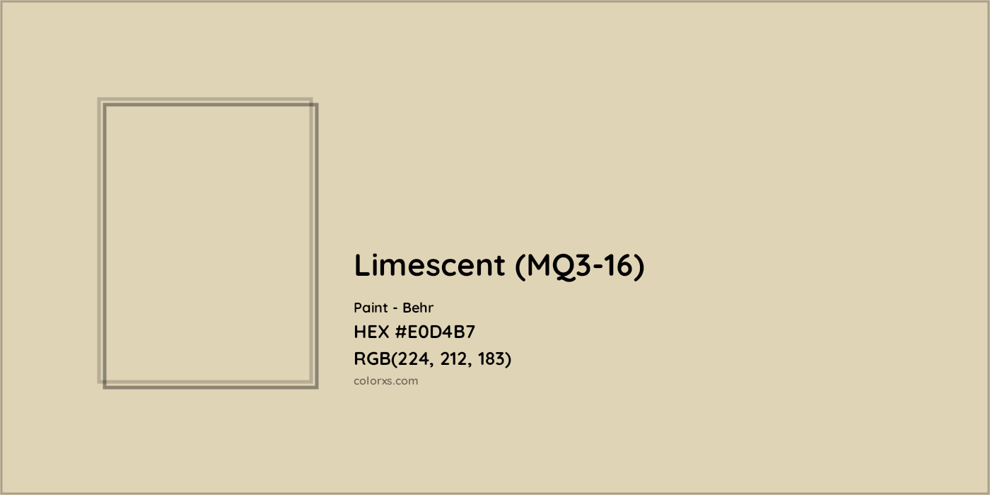 HEX #E0D4B7 Limescent (MQ3-16) Paint Behr - Color Code