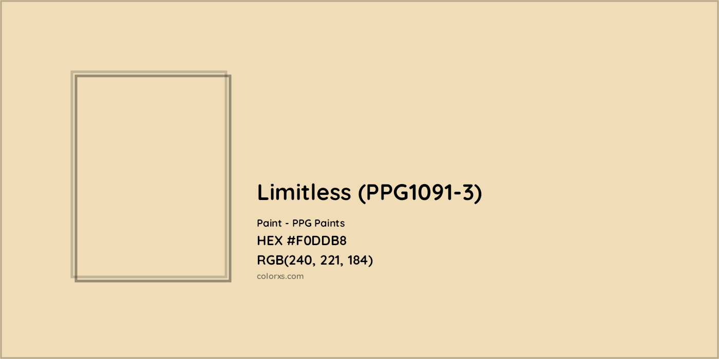 HEX #F0DDB8 Limitless (PPG1091-3) Paint PPG Paints - Color Code