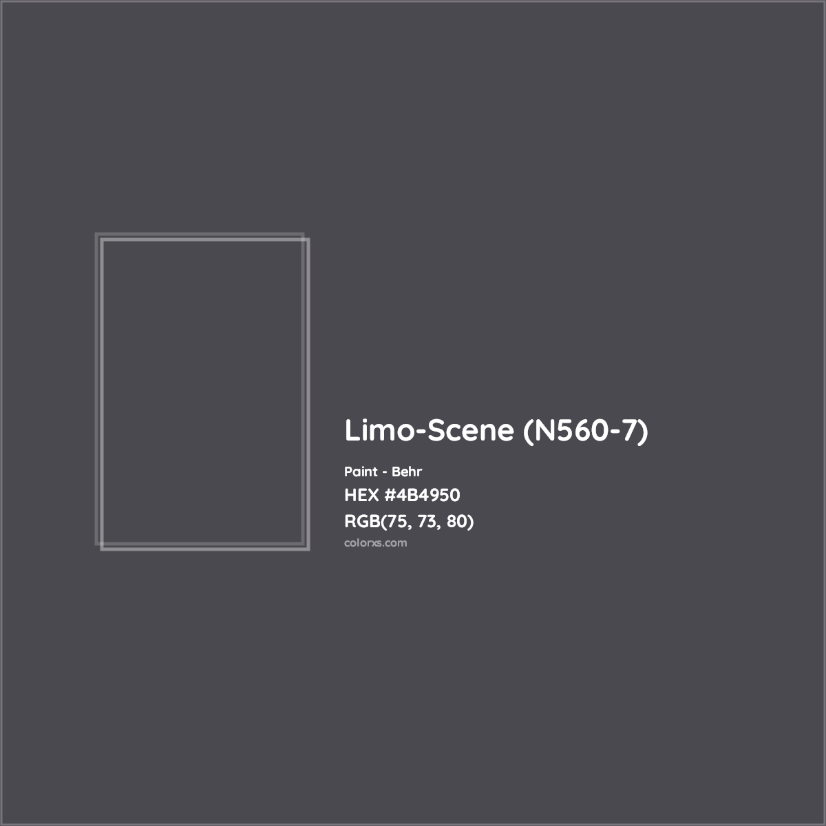 HEX #4B4950 Limo-Scene (N560-7) Paint Behr - Color Code