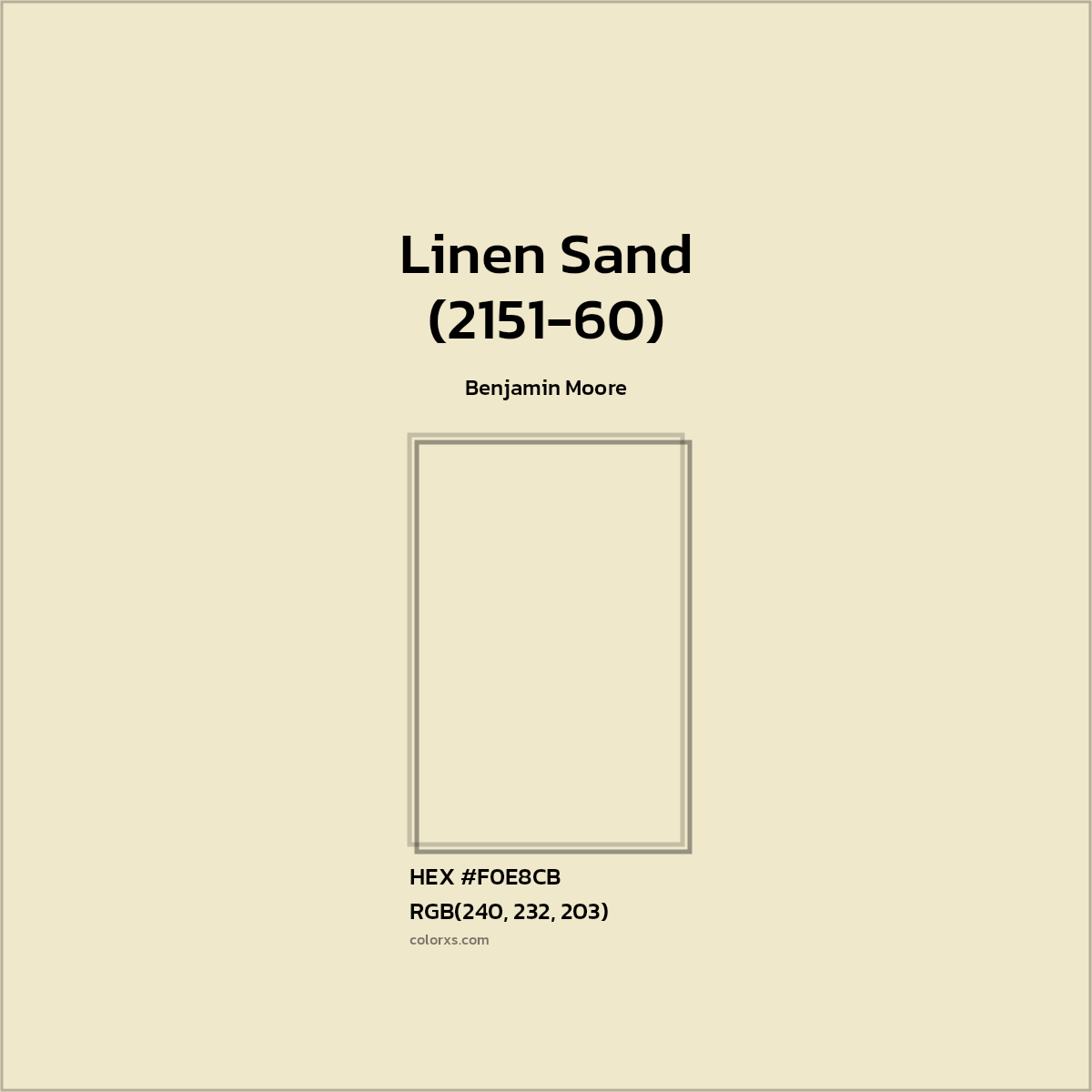 HEX #F0E8CB Linen Sand (2151-60) Paint Benjamin Moore - Color Code