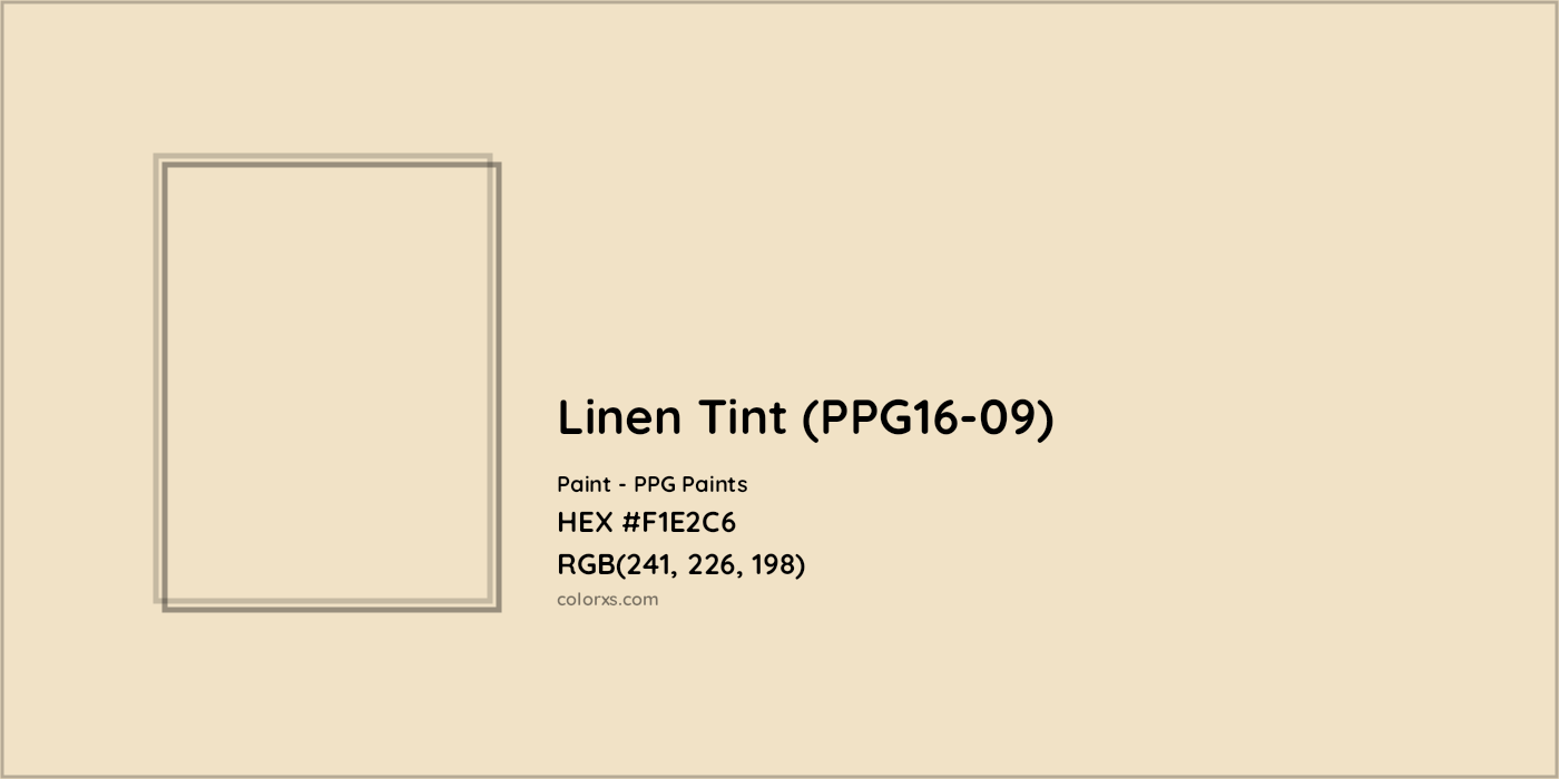 HEX #F1E2C6 Linen Tint (PPG16-09) Paint PPG Paints - Color Code