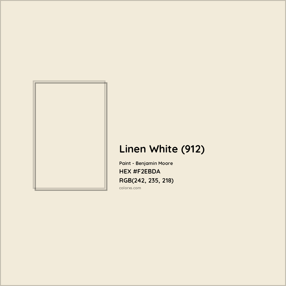HEX #F2EBDA Linen White (912) Paint Benjamin Moore - Color Code