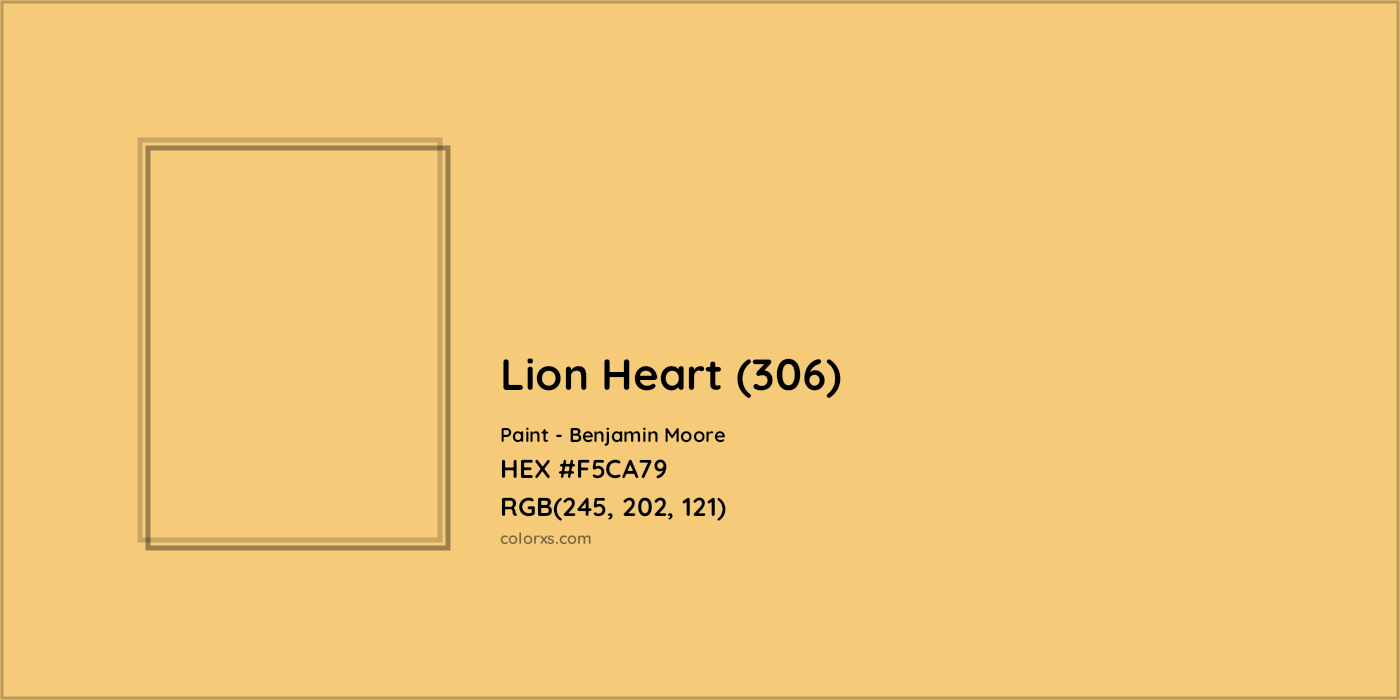 HEX #F5CA79 Lion Heart (306) Paint Benjamin Moore - Color Code