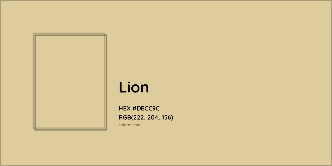 HEX #DECC9C Lion Color - Color Code