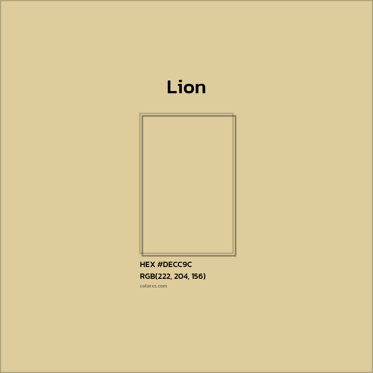 HEX #DECC9C Lion Color - Color Code